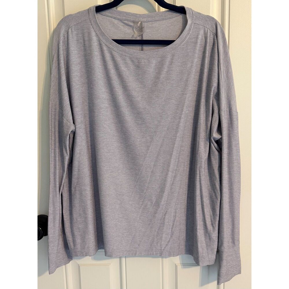 Calia Women's Light Gray Heathered LS Top size L